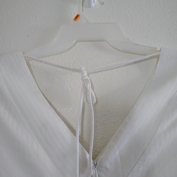 Banana Republic White Mini Dress V-Neck Short Sleeve NWT Size S - Picture 11 of 15